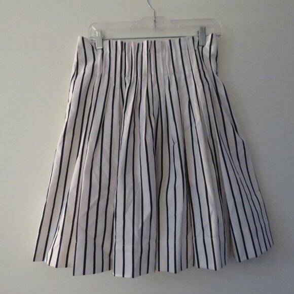 KATE SPADE X BROOME STREET White Blue Cotton Stripe Skirt Coastal Preppy 4 NWT - Picture 2 of 13
